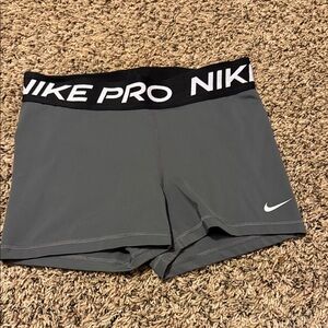 Nike Pro Charcoal Shorts with Black Waistband